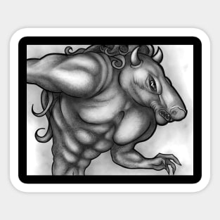 Minotaur, King of the Labyrinth Sticker
